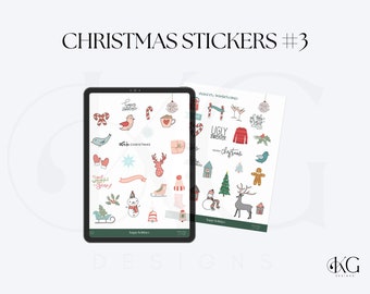 Christmas Digital Stickers Pack #3 | Fun Christmas Digital Stickers for GoodNotes, Notability, Ipad Planner