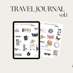 Travel Digital Stickers for Planners & Journals |  Stickers for Goodnotes and digital journals