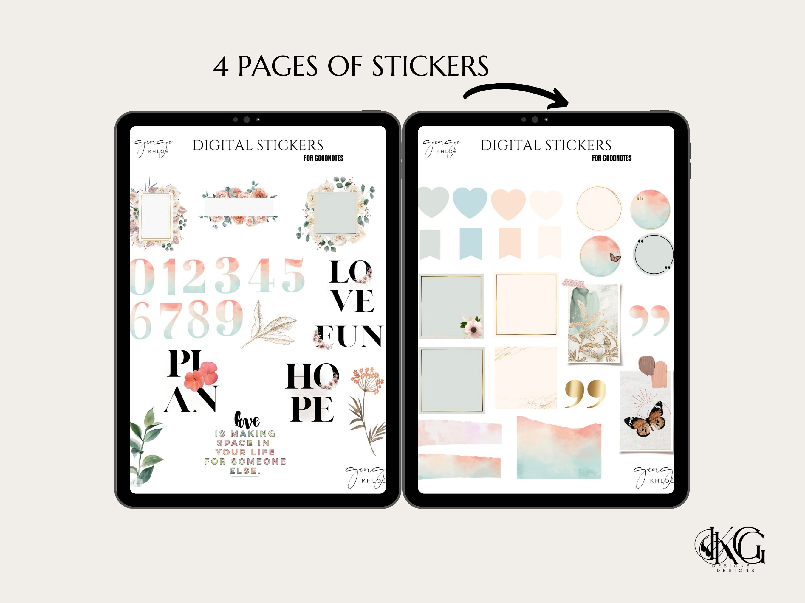 April Spring Digital Stickers for Goodnotes Planner (digital Download ...