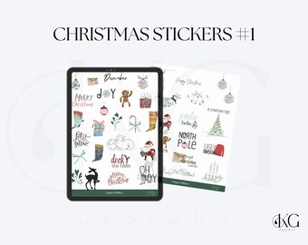 Christmas Digital Stickers Pack #1 |  A Hallmark Christmas Digital Stickers for GoodNotes, Notability, Ipad Planner