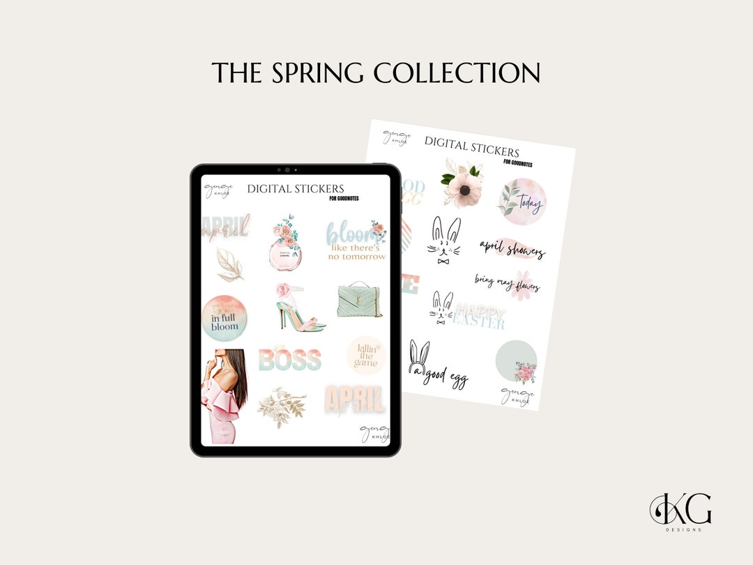 April Spring Digital Stickers for Goodnotes Planner (digital Download ...