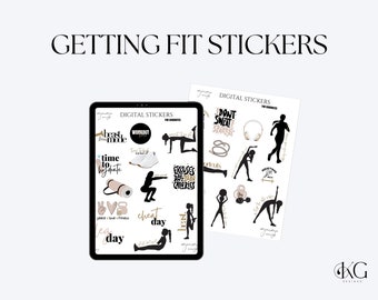 Fitness Digital Stickers |  Digital stickers for digital planner