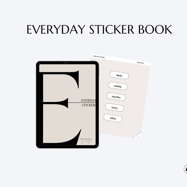 Everyday Stickers for Goodnotes | Digital Planner Sticker Book for Goodnotes Planner Widgets, Pre-cropped Everyday stickers