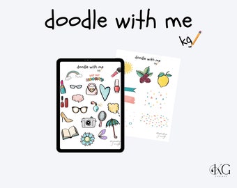 Doodles Digital Stickers | Doodle With me digital stickers for digital planners