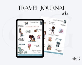 Travel Digital Stickers Vol 2 for Planners & Journals |  Stickers for Goodnotes and digital journals