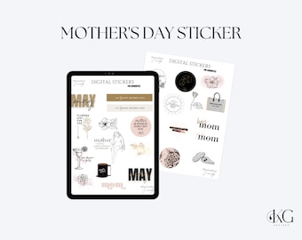 May & Mother's Day Collection  Digital Stickers for Goodnotes | May Digital Monthly stickers for digital planners