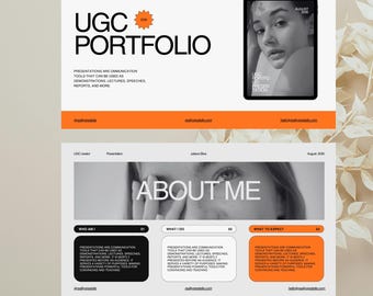 Plantilla de portafolio UGC editable en Canva, plantilla de portafolio para creadores, kit de redes sociales, kit de medios para influencers (descarga digital)
