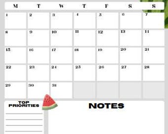 Calendario de verano 2026 en formato póster, con horarios adaptados para niños (descarga digital).