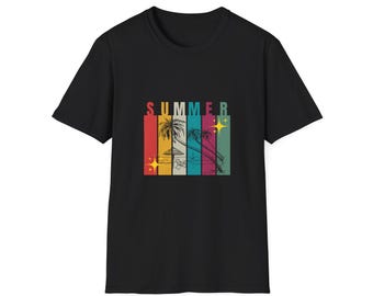 Camiseta Comfort Colors Sun, camiseta vintage de verano con estampado playero.