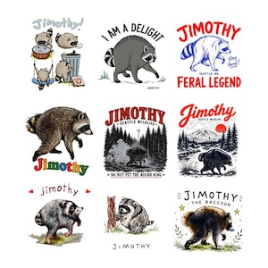 Jimothy Mapache PNG, Mapache viral de Seattle PNG, Vida silvestre del noroeste del Pacífico PNG, Regalos para amantes de los animales, Jimothy Mapache de verano PNG