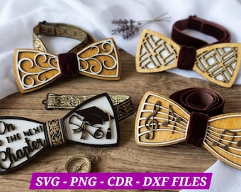 Pajarita de madera para graduación con diseño único / Elegantes pajaritas para eventos importantes