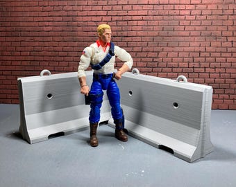 Barriere da campo in miniatura in scala 1:12 - Oggetti di scena per diorama in cemento stampati in 3D - set da 2
