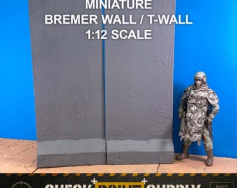 Set di mura Bremer in scala 1:12 realizzate a mano / Barriere realistiche per diorama militare per action figure