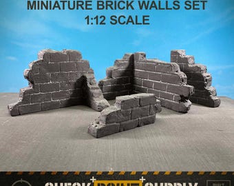 Set di muro di mattoni distrutto – Diorama in scala 1:12 per action figure