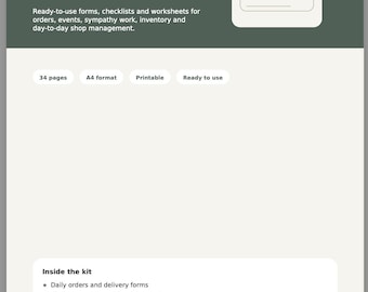 Florist Business Kit | Printable Forms, Checklists, WhatsApp Scripts (PDF)