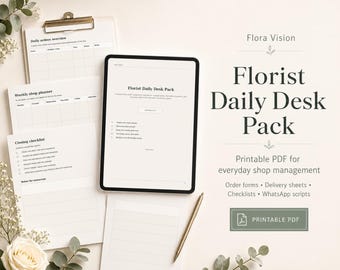 Florist Daily Desk Pack | Order Forms, Delivery Sheets, Checklists (PDF)
