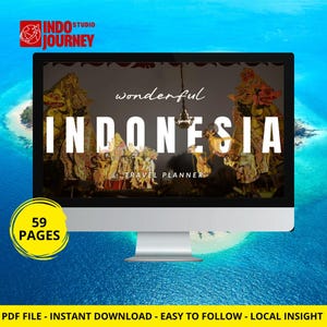 Indonesiens reseplanerare | 59 sidor | Digital nedladdning i PDF-format | Redigerbar Canvas