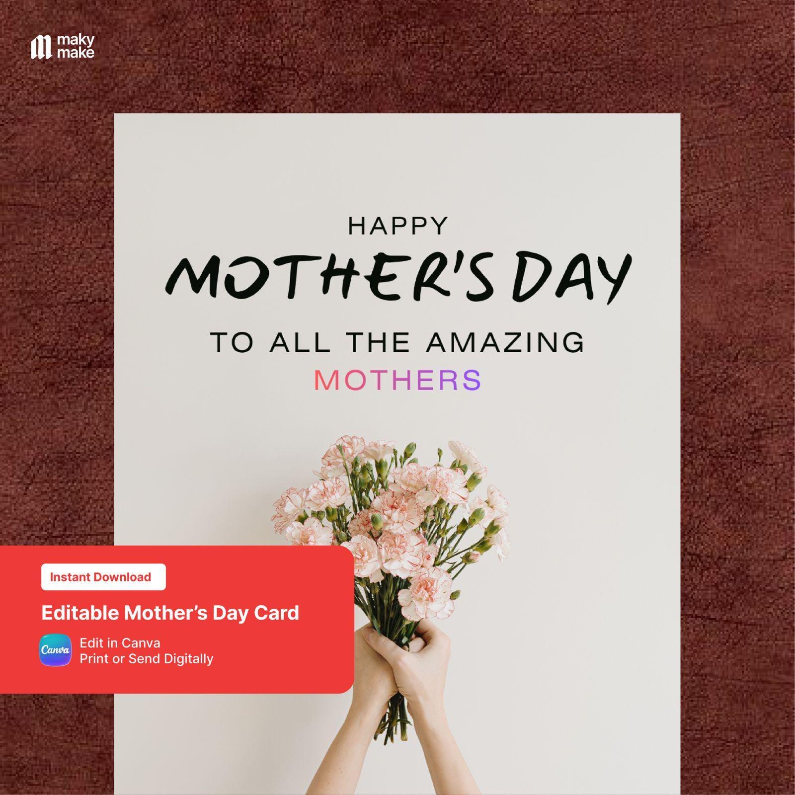 Editable Mother’s Day Card Template | Printable Mom Canva Greeting ...