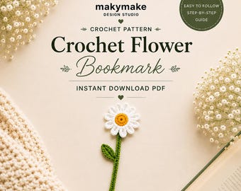 Crochet Sunflower Bookmark Pattern PDF, Handmade Flower Bookmark, Book Lover Gift, Crochet Digital Pattern