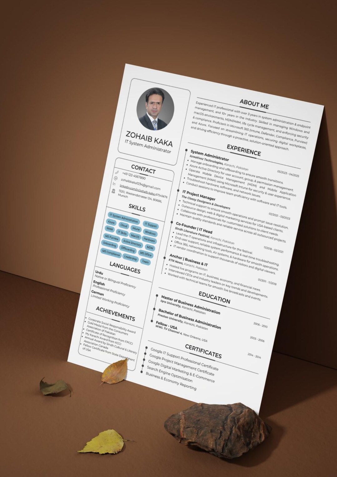 ATS Resume Template Canva | Modern Clean CV | Professional Resume ...