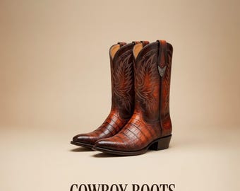 Handgefertigte Cowboystiefel für Männer, Westernstiefel aus geprägtem Leder, Premium-Design, spitze Reitstiefel, rustikale Luxusschuhe