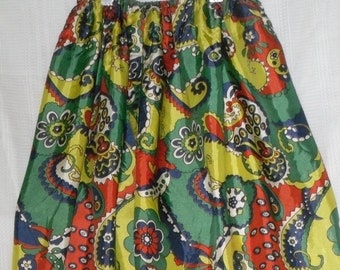 Floral Maxi Skirt Bold Flowers Boho Vintage Handmade