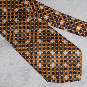 Men's Polka Dot Cotton Necktie Vintage Pauline Trigere image 1
