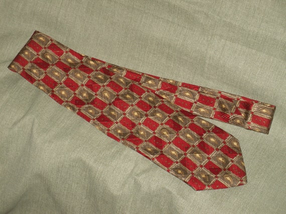Robert Talbott Studio Necktie Red Silk Print Wide… - image 3