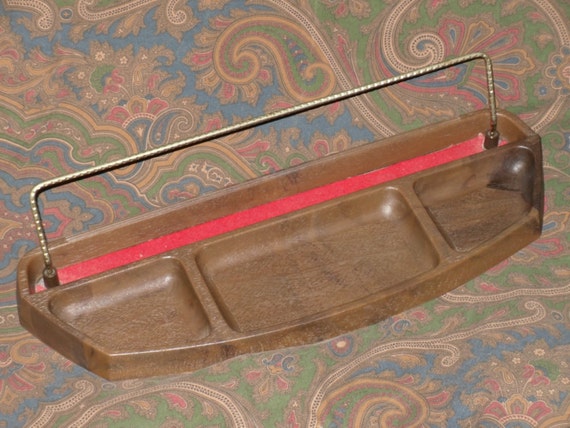 Valet Dresser Caddy Desk Accessory Tray Faux Wood Vintage Etsy