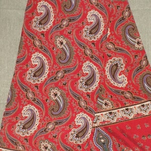 Donnybrook Red Paisley Rectangular Scarf 54 x 8 Vintage