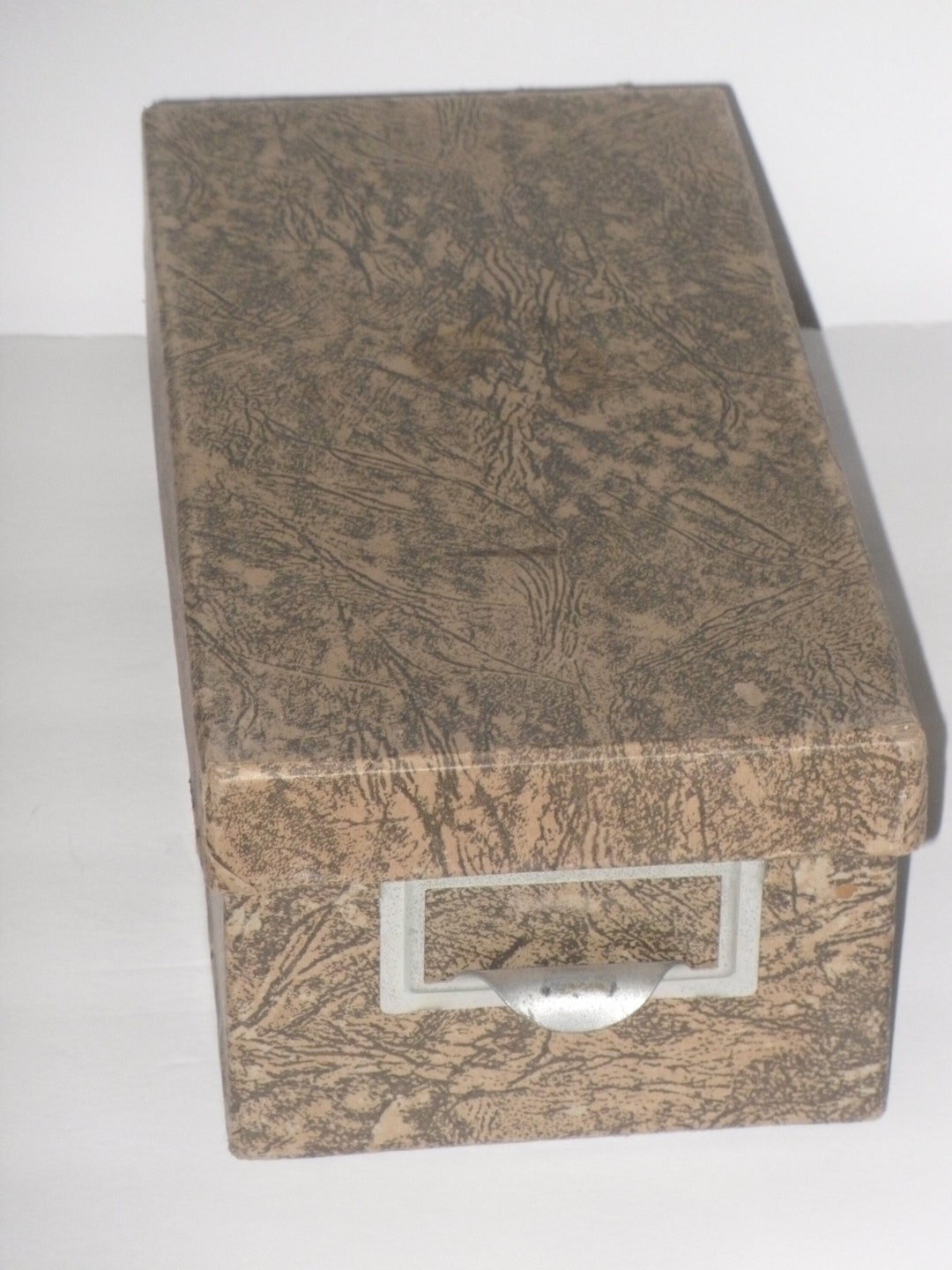 Cardboard Index Card File Box 5 3/4 X 10 Adjustable Vintage Desk Office ...