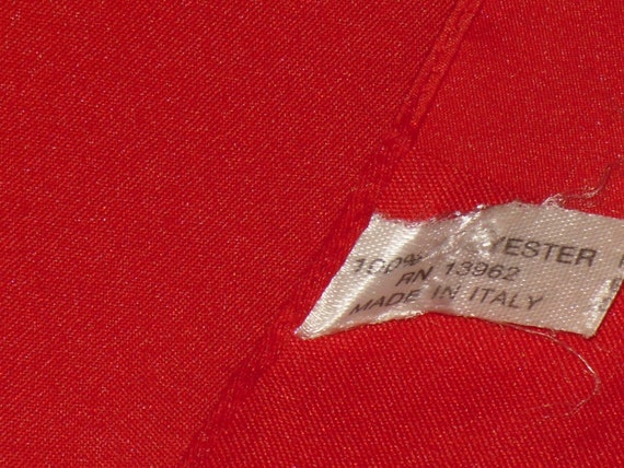 Solid Red Polyester Scarf 30 x 30 Square Made in … - image 4