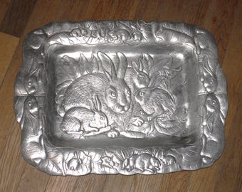 Vintage 1986 Arthur Court 19'' Rabbit French Bread Tray Bunny Bunnies ...