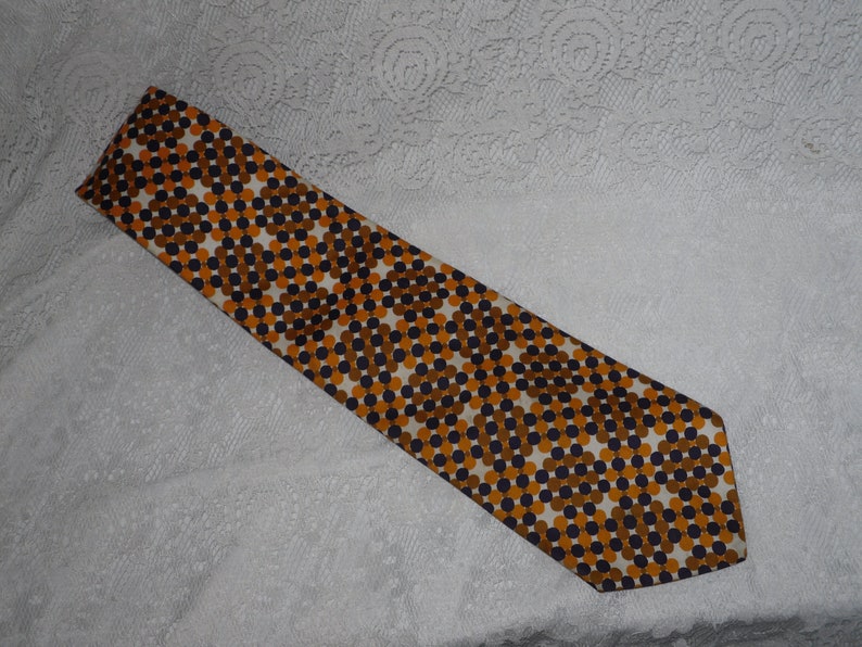 Men's Polka Dot Cotton Necktie Vintage Pauline Trigere image 3