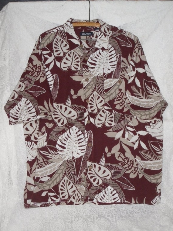 Hawaiian Shirt Collared Tropical Mens Size L Vinta