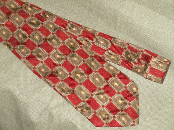 Robert Talbott Studio Necktie Red Silk Print Wide… - image 2