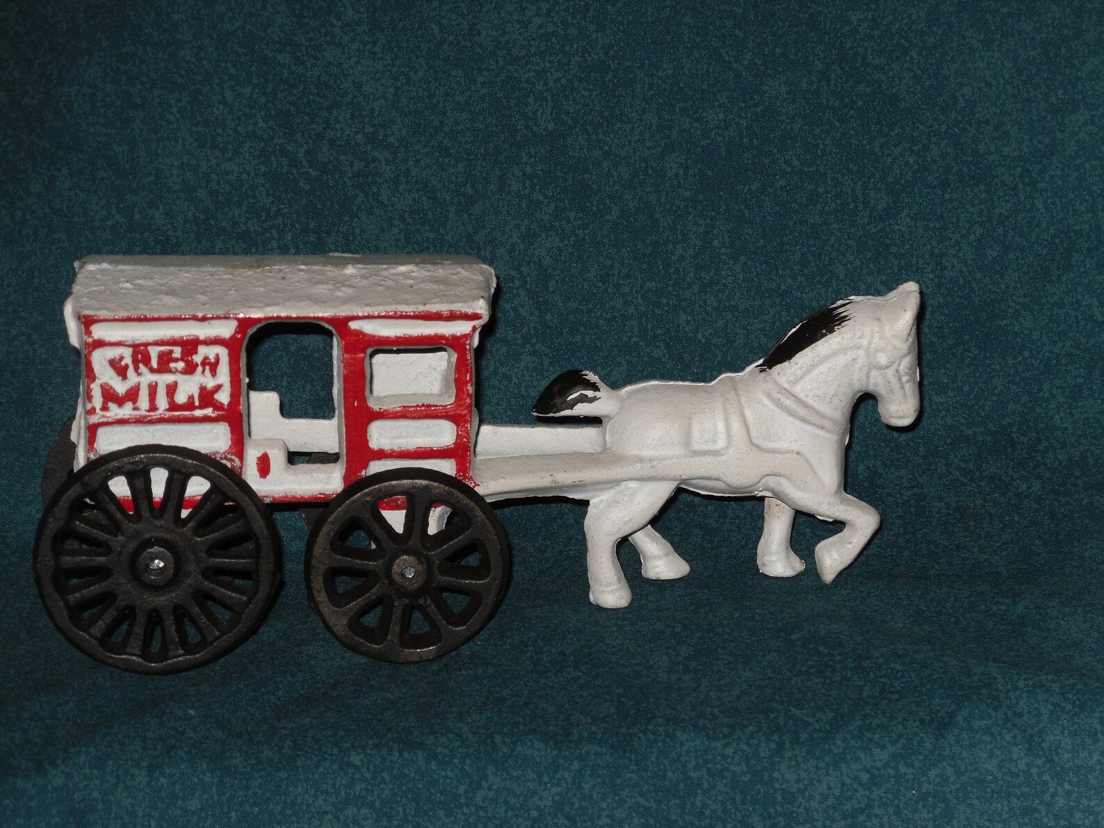 Cast Iron Horse Drawn Milk Wagon Vintage Toy Etsy