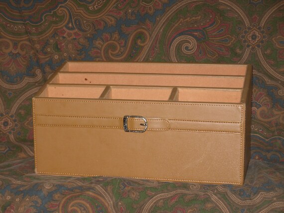 Large Desk Organizer File Letter Box Faux Leather Leatherette Etsy