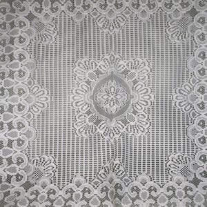 Crochet Lace Tablecloth Small Square Kitchen Dining Linens Vintage