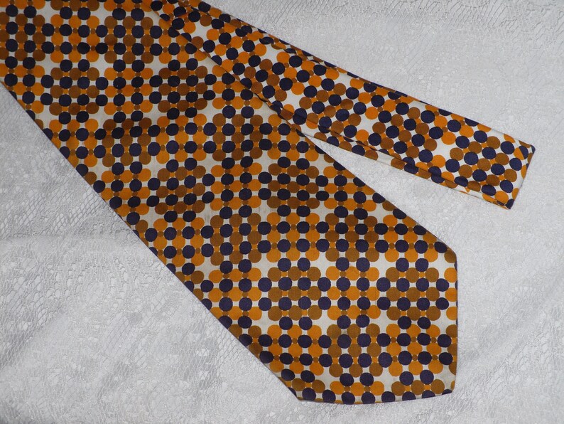 Men's Polka Dot Cotton Necktie Vintage Pauline Trigere image 1