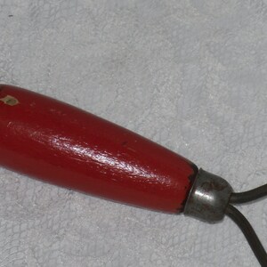 Red Handle Potato Masher Food Wood Kitchen Vintage 1950's image 5