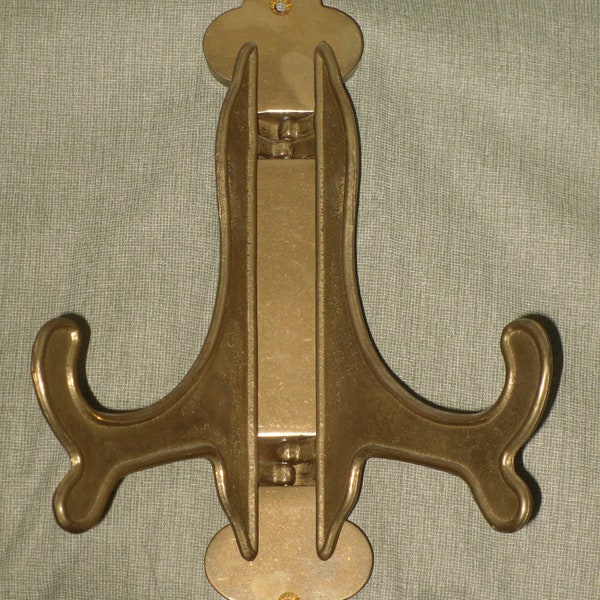 Brass Art or Plate Holder Wall Mount Display Easel Vintage