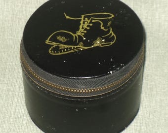 Shoeshine Travel Case Zip Pouch Vintage Ground Leather