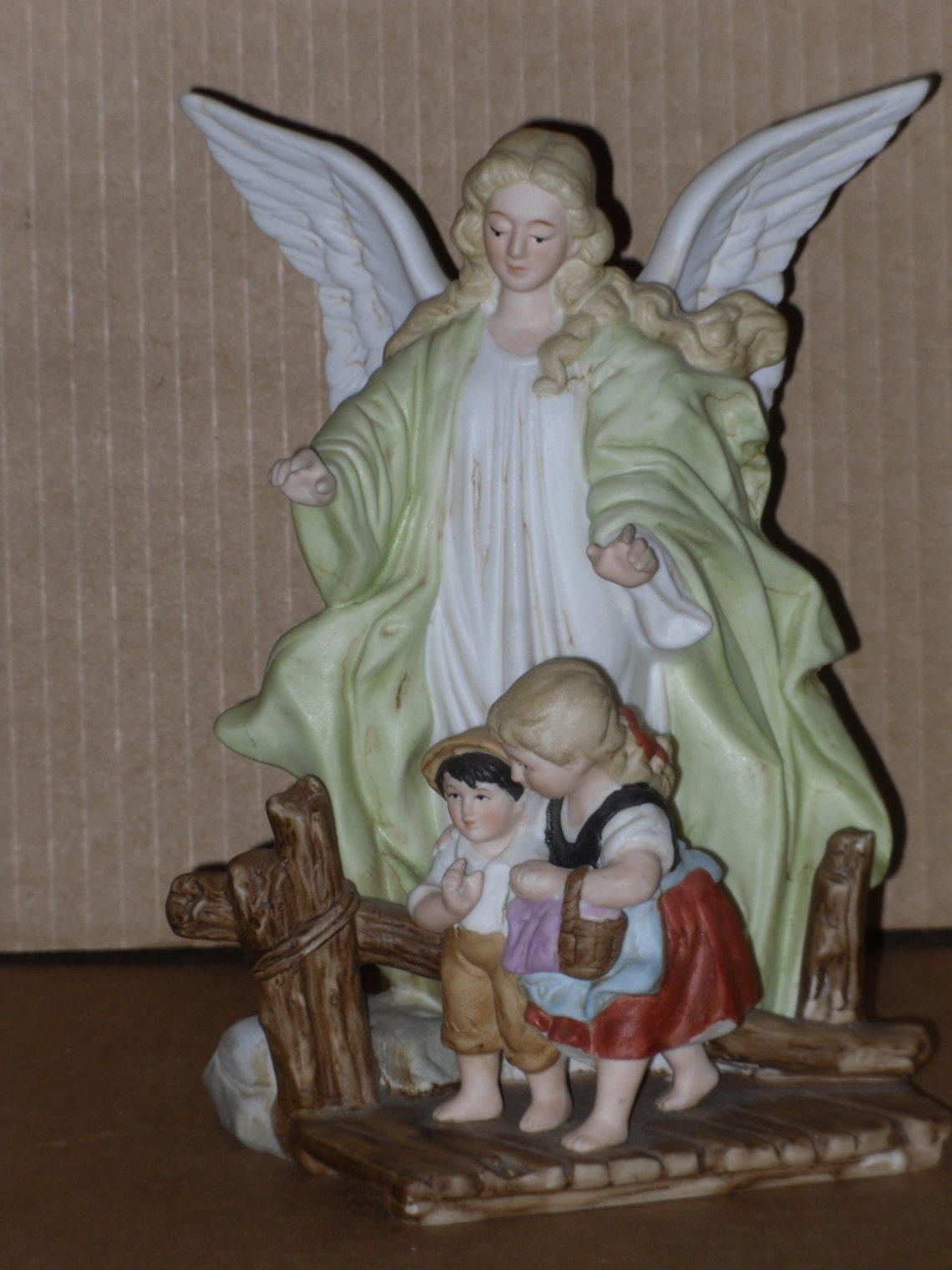 Guardian Angel Figurine Lefton Bethlehem Collection Etsy
