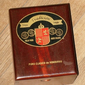 Wood Cigar Box Empty Vintage Storage