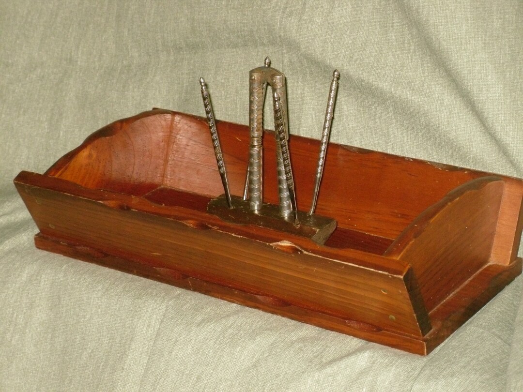 Wood Nut Tray With Nutcracker Cracking Tools Rustic Vintage Etsy