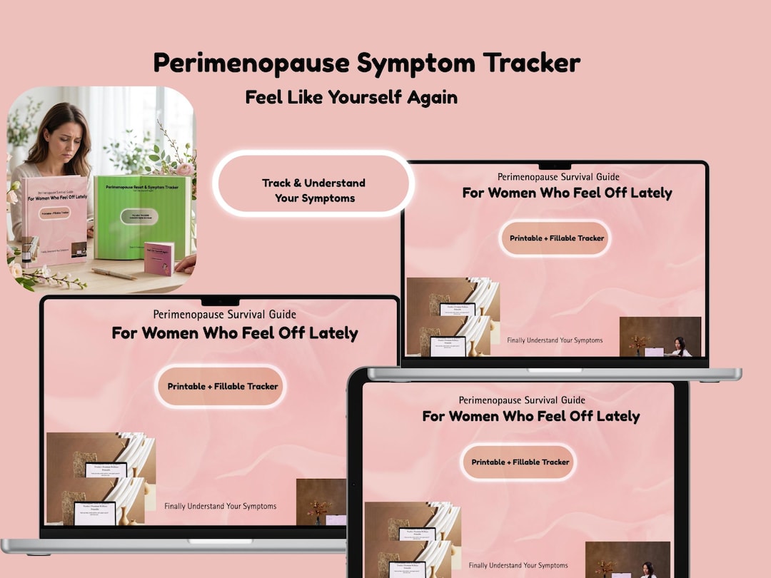 Perimenopause Symptom Tracker Fillable PDF | Hormone Journal Women ...