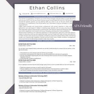 Tech Resume Template Word, ATS Friendly Software Engineer CV Google Docs, IT Resume Canva, Modern Developer Resume Mac Pages, Cover Letter
