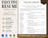 Executive Resume Template Word, ATS Friendly Resume, CEO Resume, C Level Resume, Modern CV, Google Docs Resume