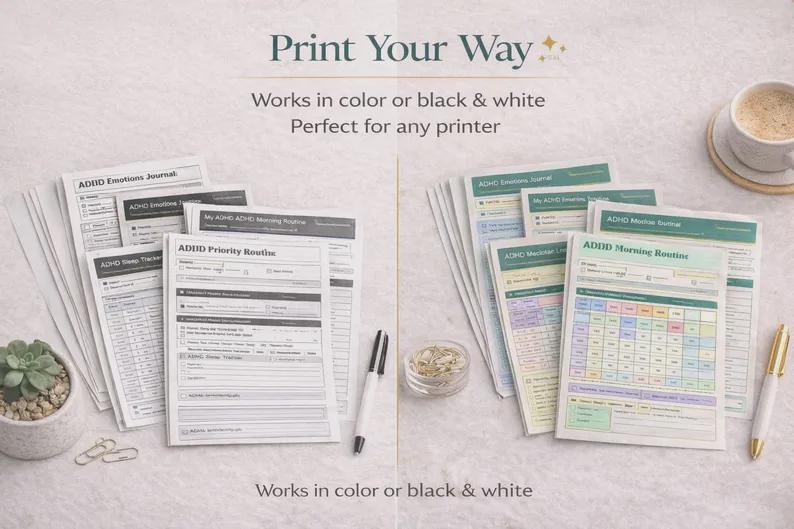 2026 ADHD Planner Bundle for Adults Printable A4, Ultimate Life Planner ...